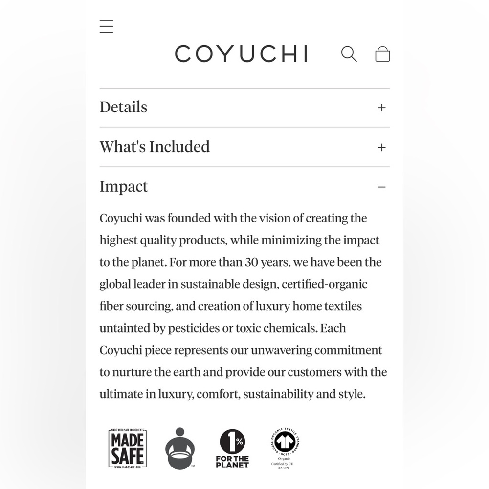 Coyuchi Organic Percale King Pillowcase Set of Four natural undyed - Picture 4 of 7